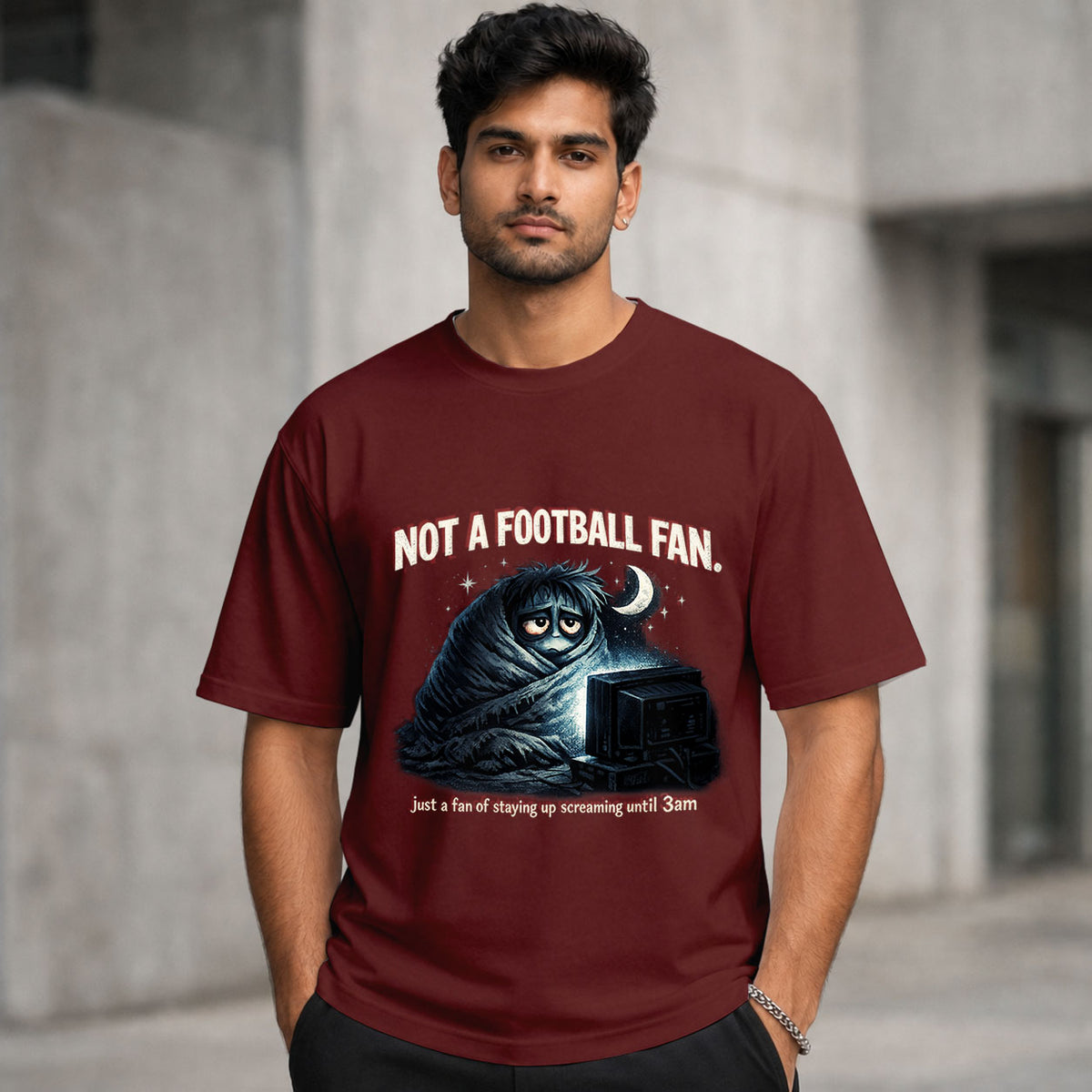 Not A Football Fan, Just Here For The 3AM Kickoffs | Regular Crew Neck Tee