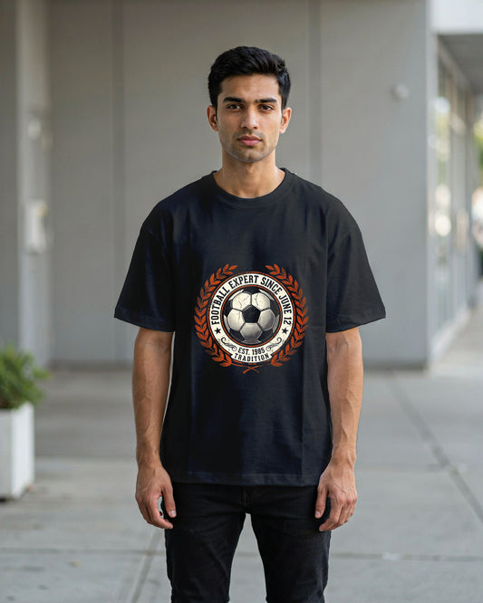 Certified Football Expert (Since Yesterday) | Oversized Tee Dark