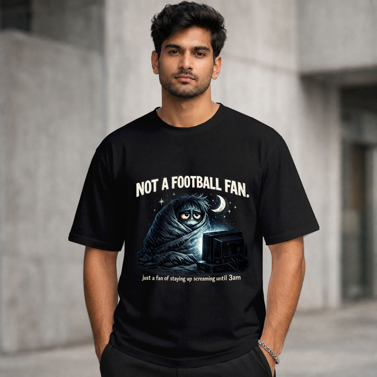 Not A Football Fan, Just Here For The 3AM Kickoffs | Regular Crew Neck Tee