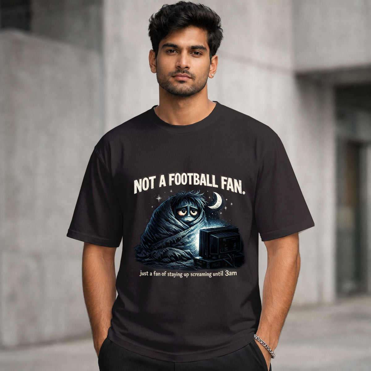 Not A Football Fan, Just Here For The 3AM Kickoffs | Regular Crew Neck Tee