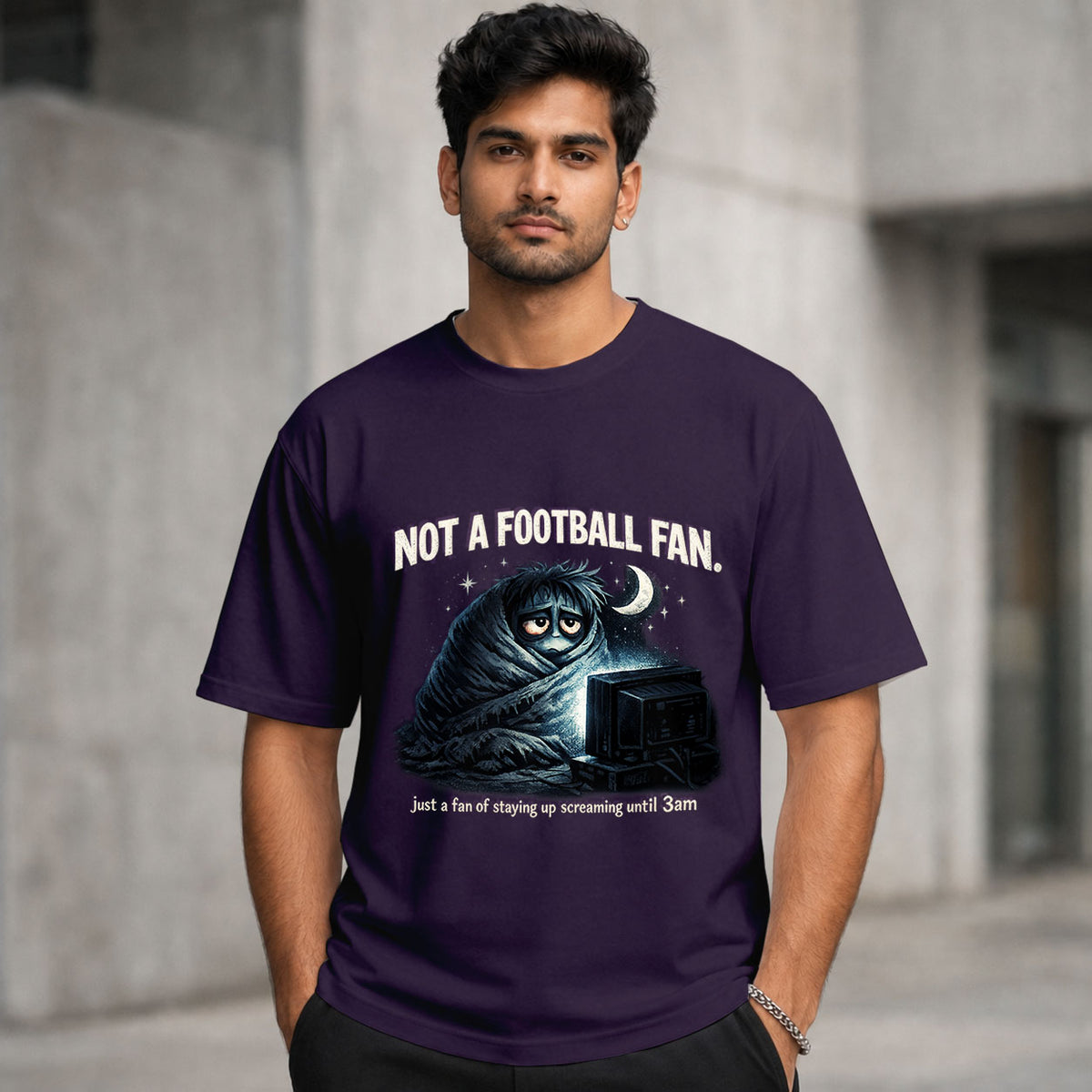 Not A Football Fan, Just Here For The 3AM Kickoffs | Regular Crew Neck Tee