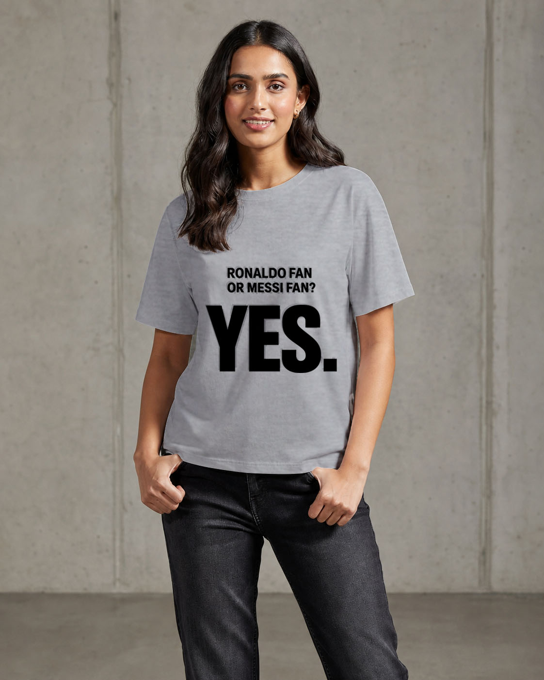 Ronaldo or Messi? Yes | Regular Crew Neck Football Tees