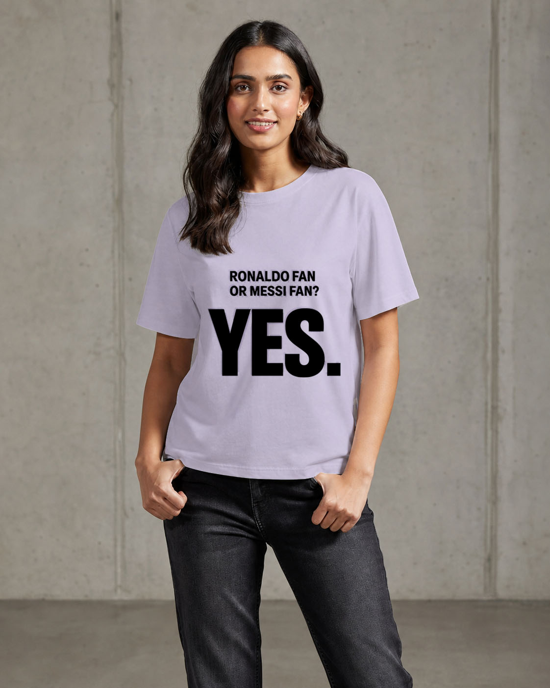 Ronaldo or Messi? Yes | Regular Crew Neck Football Tees