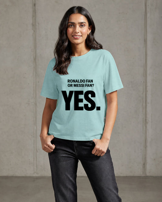 Ronaldo or Messi? Yes | Regular Crew Neck Football Tees