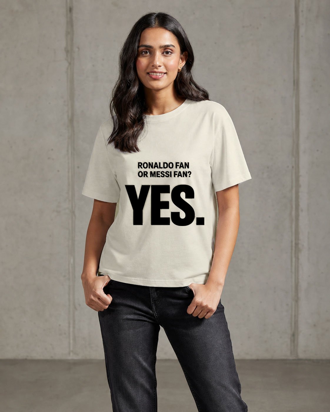 Ronaldo or Messi? Yes | Regular Crew Neck Football Tees