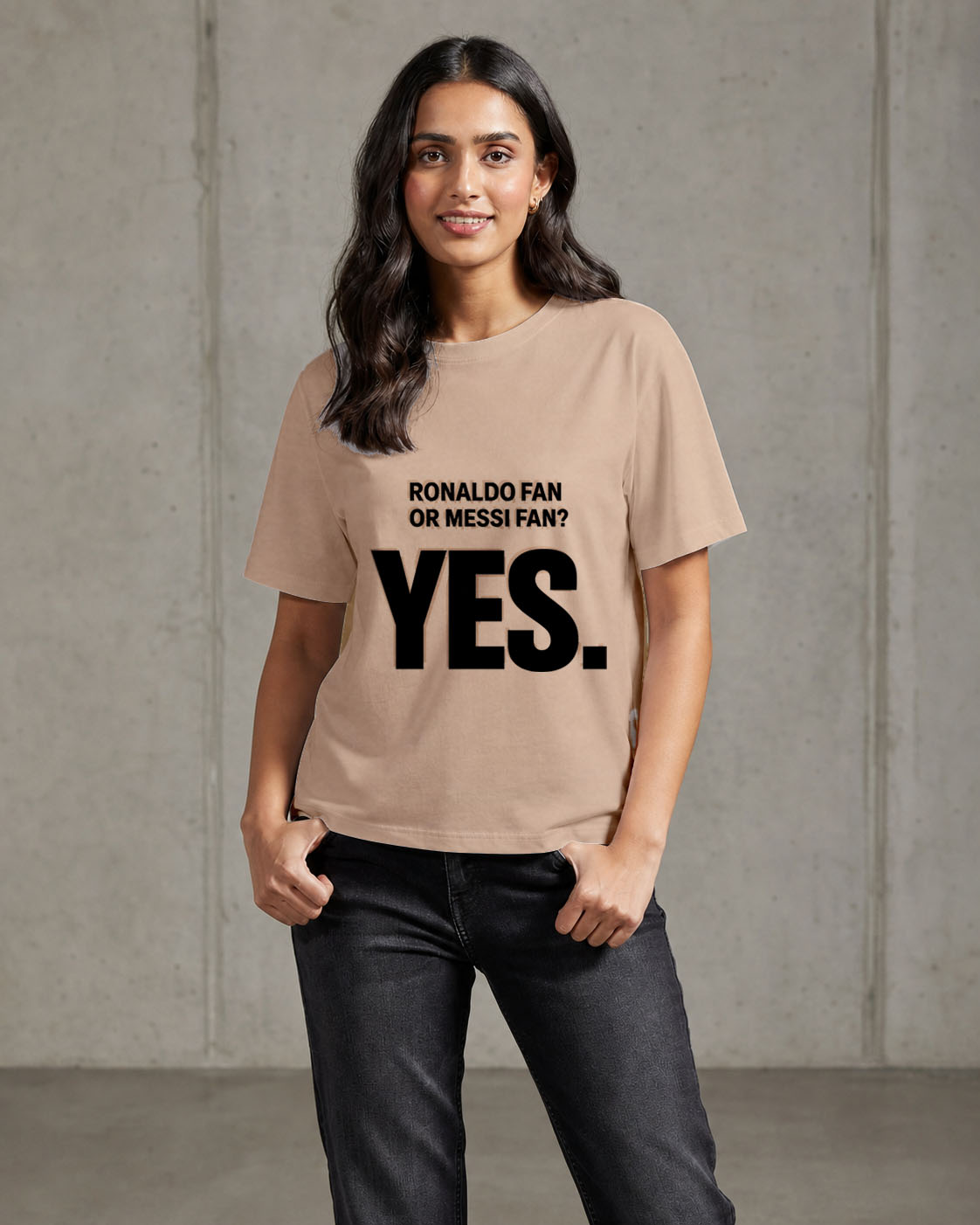Ronaldo or Messi? Yes | Regular Crew Neck Football Tees