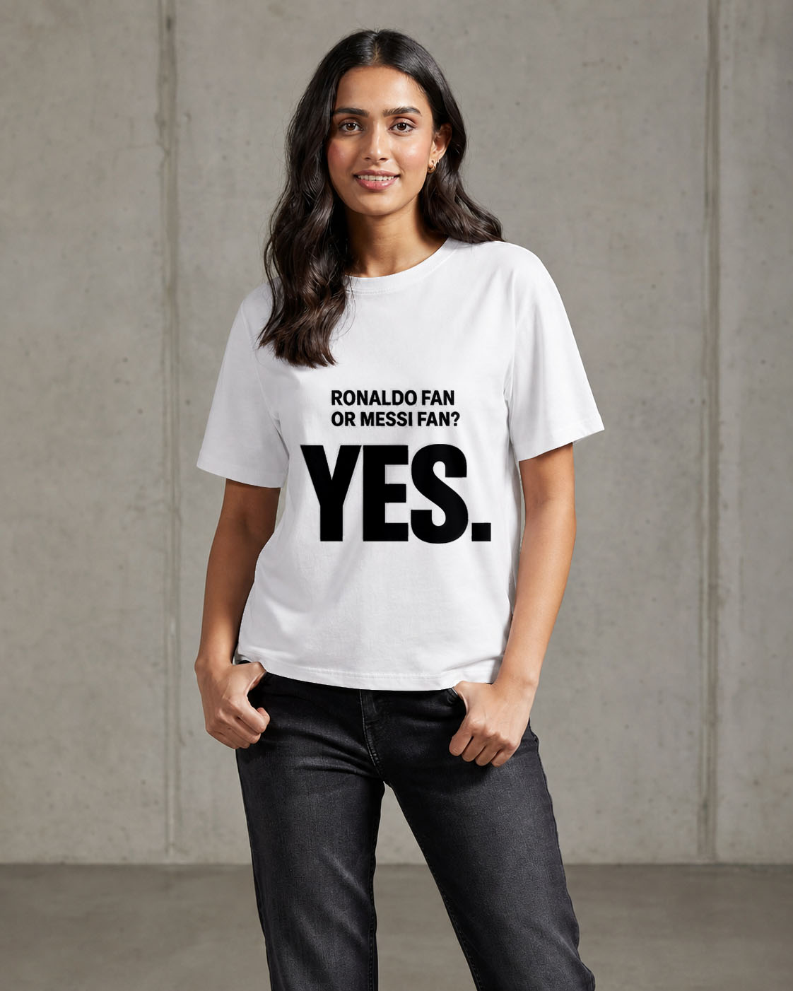 Ronaldo or Messi? Yes | Regular Crew Neck Football Tees